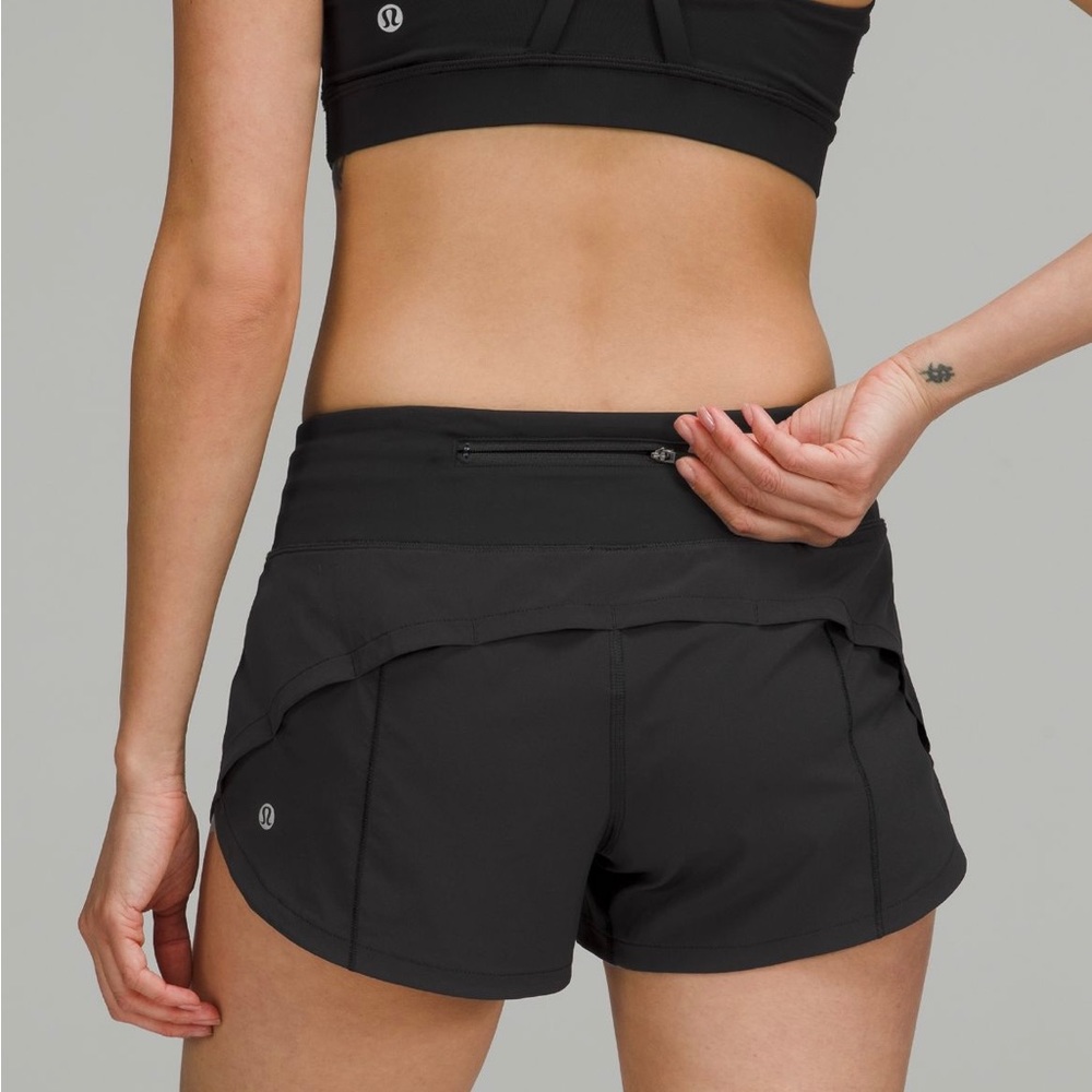 Lululemon speed up shorts, black, low rise, size8